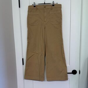 Lauren Ralph Lauren Size 8 Tan Wide-Leg Pants High Waisted Cropped